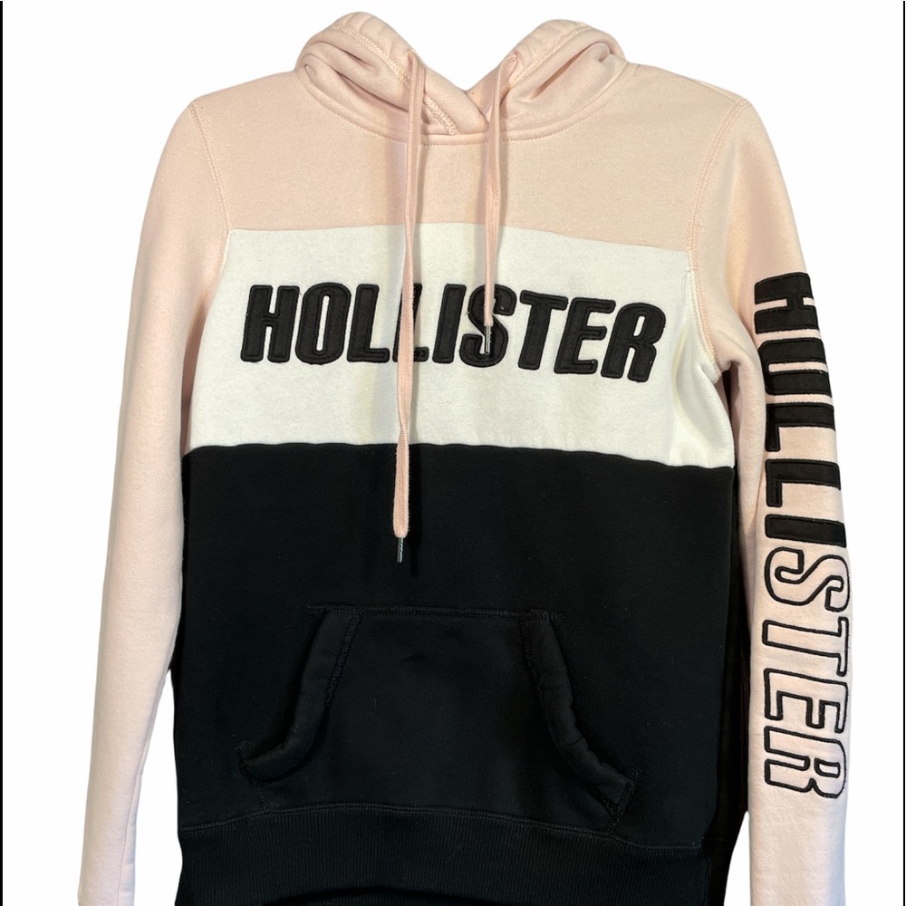 Hollister Size S Black White Pink Sweatshirt Hoodie